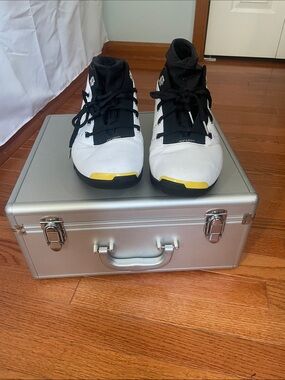 Nike Men's White Black Yellow High-Top Sneakers